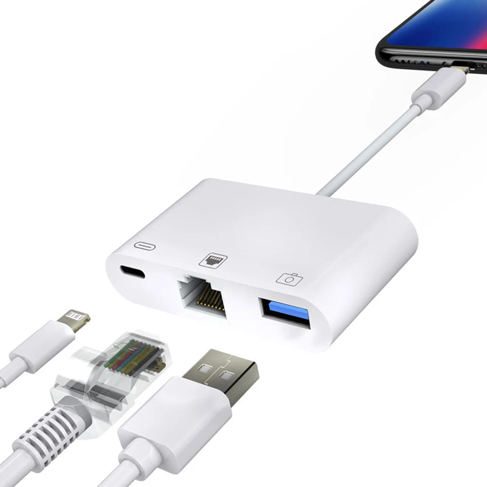Lightning To Network Card Rj45 Adapter For iPhone 14 13/12/11 pro Max