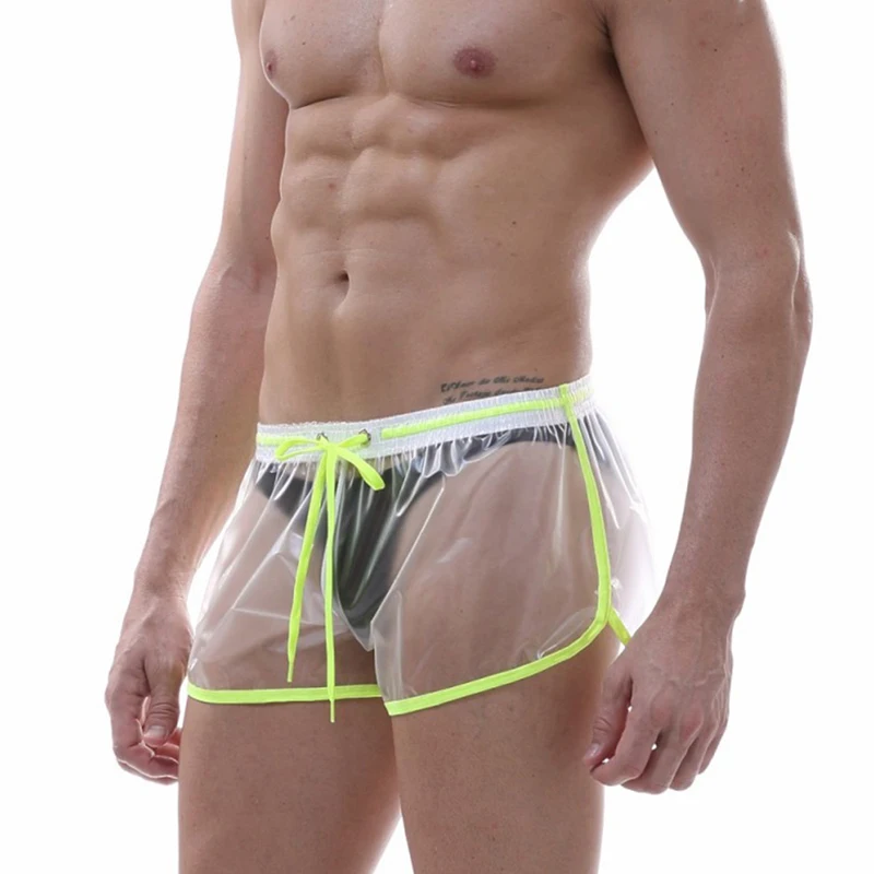 CLEVER-MENMODE Men Beach Shorts Swimwear Transparent Sexy Quick Dry Waterproof Trunks Board Shorts Man Bathing Suits Swim Boxers 4