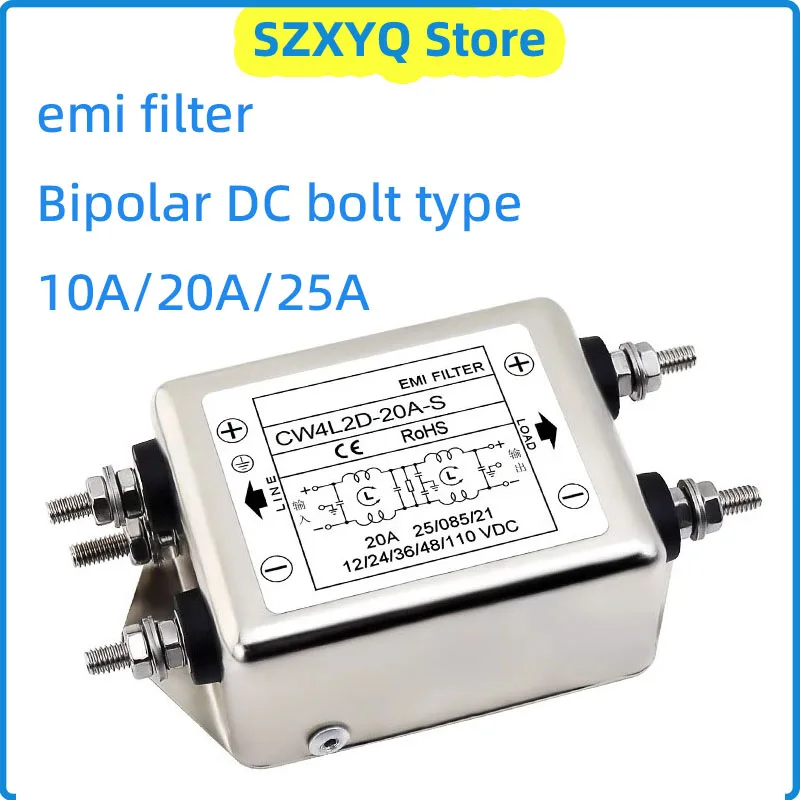 Produktbild von URPIZY DC-Netzfilter CW4L2D – 110V DC, 3/6/10/20A, Zweistufige EMI-Unterdrückung – Für Stromversorgungen