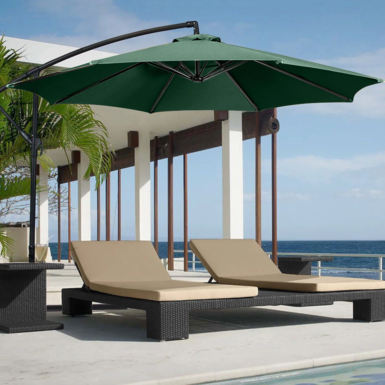 6/8 Bones Umbrella Canopy Polyester Replacement Parasol Umbrella Surface Waterproof Sun Protection Washable Accessories