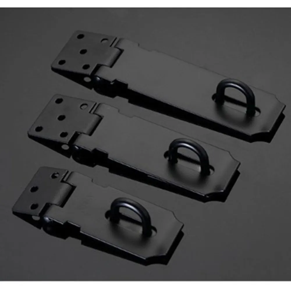 Stainless Steel 3"/4"/5" Black Cabinet Hasp Lock Anti Theft Door Lock Gate Hasp Staple Padlock Clasp Shed Latch Hardware Tools