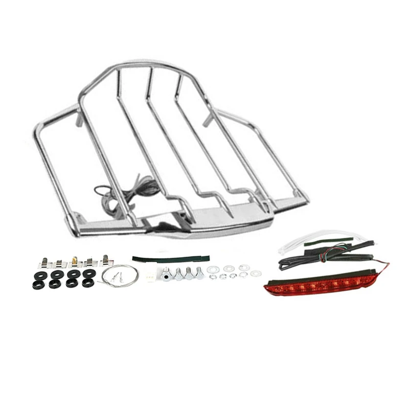 

Motorcycle Luggage Rack With LED Light For Touring Tour Pak Road King Electra Glide Road Glide 1993-2013