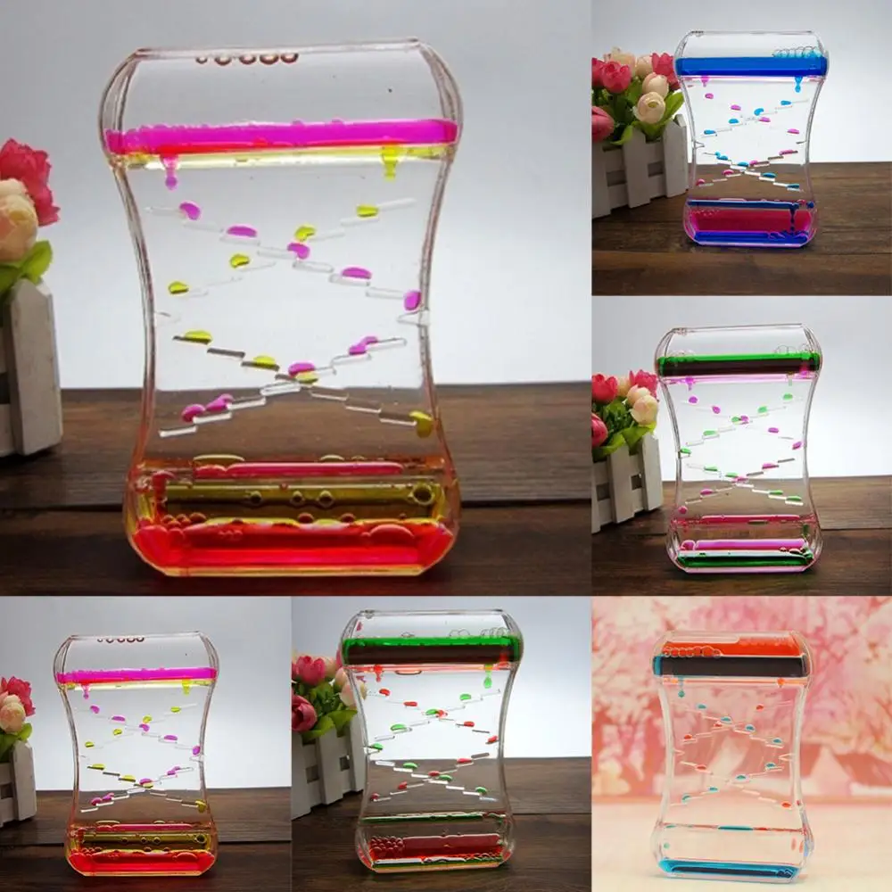 Timer Floating Hot Decompression Toys Soothes Drip Oil Hourglass Liquid Motion Bubble Desk Decor Kids Toy Birthday Gift