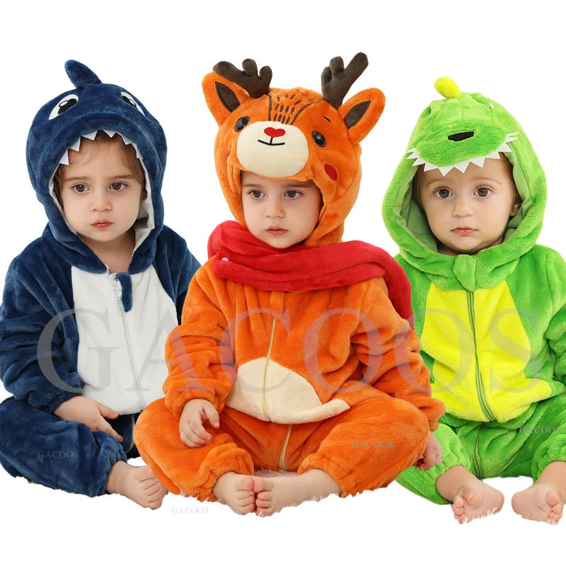 Baby Rompers Pajamas Cotton Animal Costume Jumpsuit Kigurumi Outfit