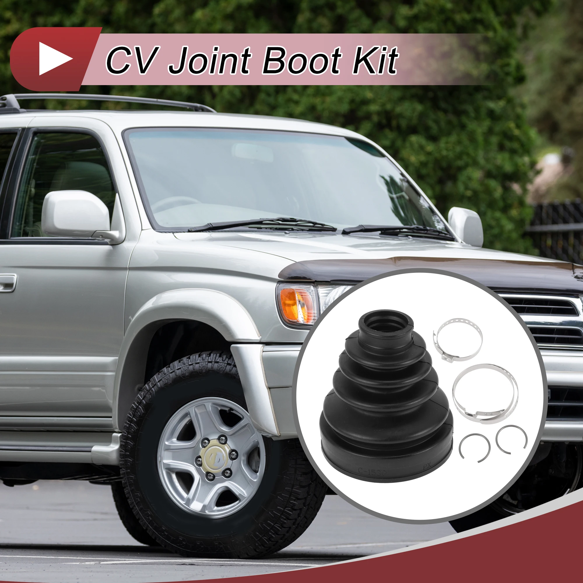 X Autohaux 1 Set CV Joint Boot Kit Inner Constant Velocity Joint Boot W/ Clamps for Lexus GX460 2011- No.443760090