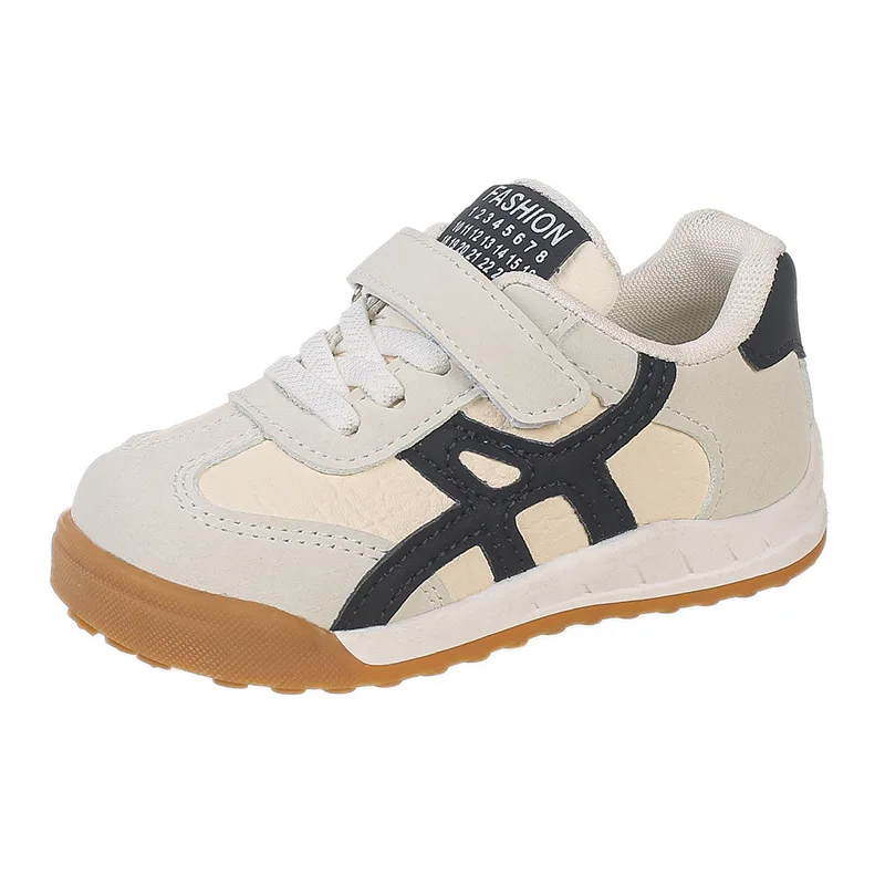 2026 여아 남아 봄/여름 신상 스니커즈 컬러 블록킹 패션 만능 캐주얼 슈즈 가죽 갑피, 미끄럼 방지 소프트 솔