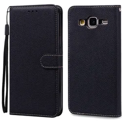 Premium Flip Leather Wallet Phone Case - Elegant and Durable Cover for Samsung J3 2016 (Black)