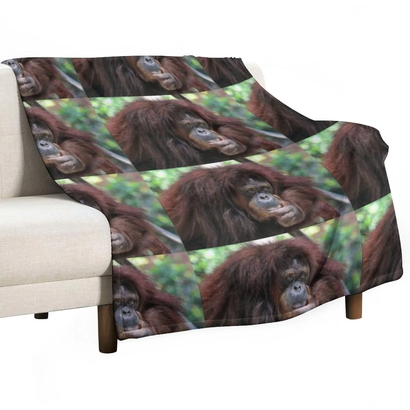 

The Orangutan Throw Blanket funny gift Warm Blankets