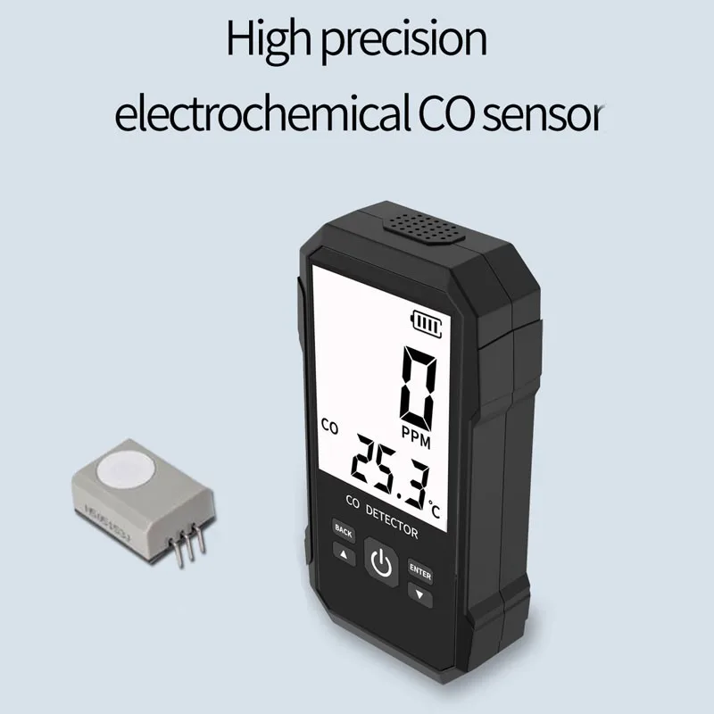 Maxgeek CO 감지기 일산화탄소 측정기, 블랙 화이트, 대형 컬러 스크린 및 사운드 알람, 1000PPM, 6 년 수명