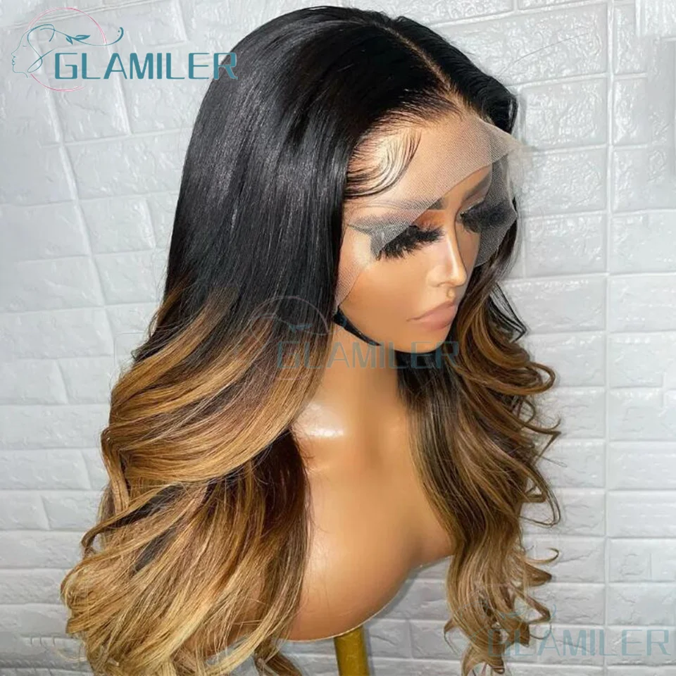Pre-Plucked Ombre Blonde 5x5 Silk Top Closure Wigs Body Wave Remy Brazilian Hair Highlight 13x4 Silk Top Lace Frontal Wigs
