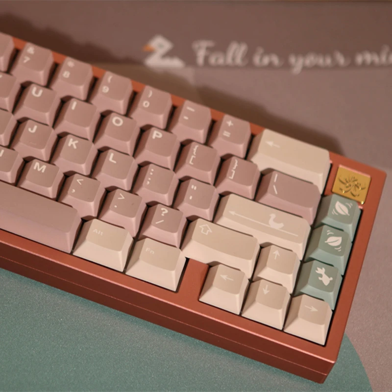 Pato Tema Keycaps Grupo Pbt Dye Subbed Perfil Cereja Keycap para Poker 65 75 Anne Gh60 Gk64 142 Chaves 142 Chaves - Imagem 4