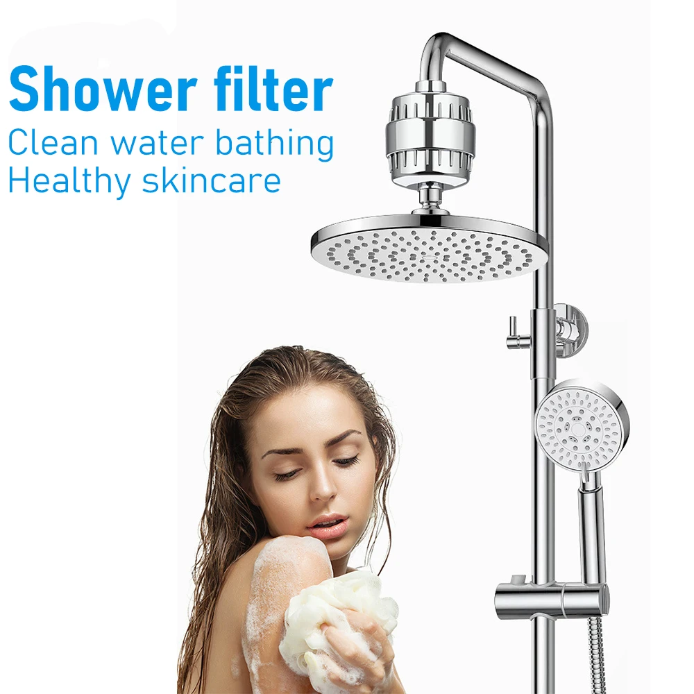 20 Layers of Filtration Shower Water Filter Remove Chlorine Heavy Metals - Filtered Showers Head Soften for Hard Water Bathroom