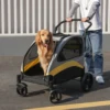 Portable Dog Stroller 4 Wheels for Large Dogs Foldable Pet Cat Travel Carriage Stroller Breathable Carrier for Outside Play 1
