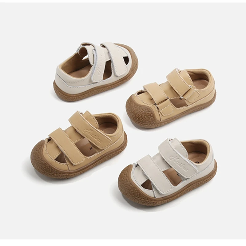 Claladoudou Brand Girl's Summer Soft Closed-Toe Sandals,Solid Outdoor Casual Sandals For 0-3years Toddler Boys,Baby Beach Sandal