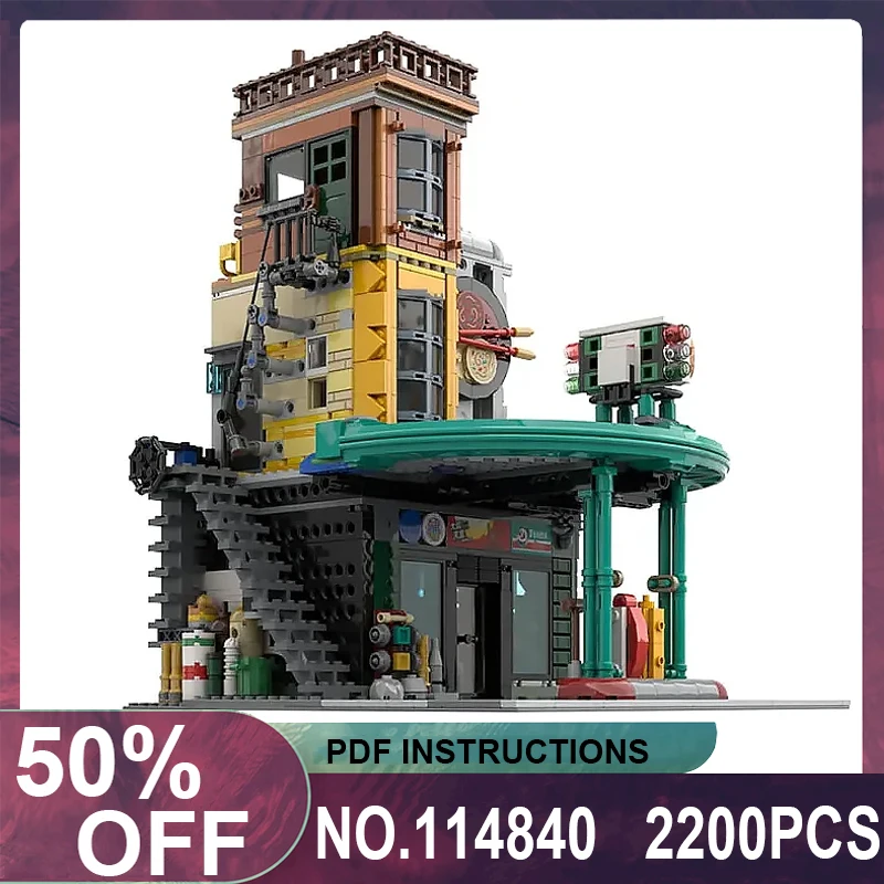 

New MOC-114840 Gas Station The City of Lanterns Compatible With 80036 Building Blocks Bricks Puzzle Toy Birthday Gifts For Kids