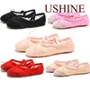 Girls Ballet Shoes Canvas Flat Ballet Dancing Slippers Dance Shoes For Adult Women Kids Children Classic Split-Sole Soft Leather 1