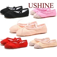 Girls Ballet Shoes Canvas Flat Ballet Dancing Slippers Dance Shoes For Adult Women Kids Children Classic Split-Sole Soft Leather 1