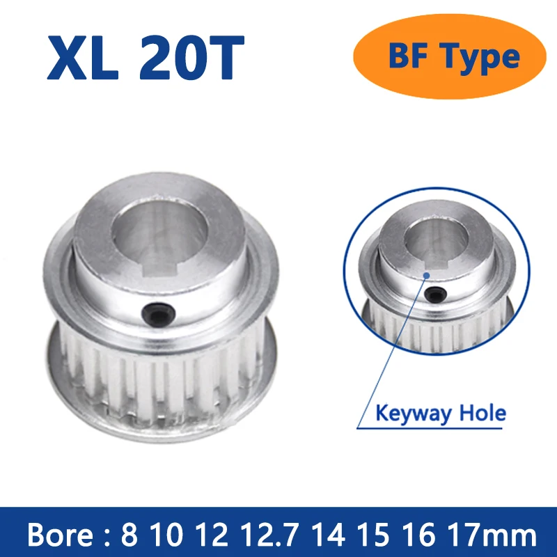

1pc 20T XL Timing Pulley Keyway Bore 8 10 12 12.7 14 15 16 17mm Aluminum Alloy 20 Teeth Synchronous Wheels for Belt Width 10mm