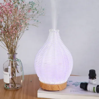 Wood Weave Vase Aromatherapy Humidifier Household Vase Air Humidifier Ultrasonic Mute Colorful Humidifier Spray Instrumen 1
