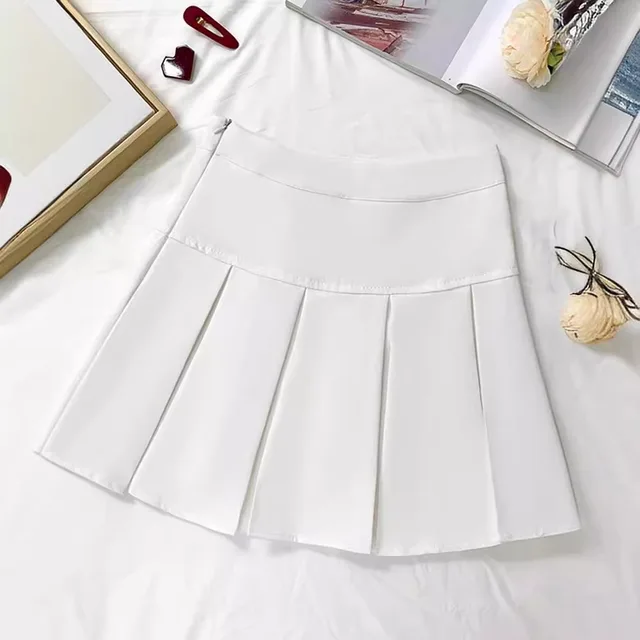 Jupe courte plissée grise taille haute pour femme, mode féminine, amincissante, polyvalente, anti-transparence, coupe trapèze, nouvelle collection printemps-automne 1