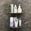 Acrylic Corner Bathroom Shelf , Bathroom Clear Floating Shower Corner Shelf No Drilling Soap and Shampoo Holder Organizer Rack 4