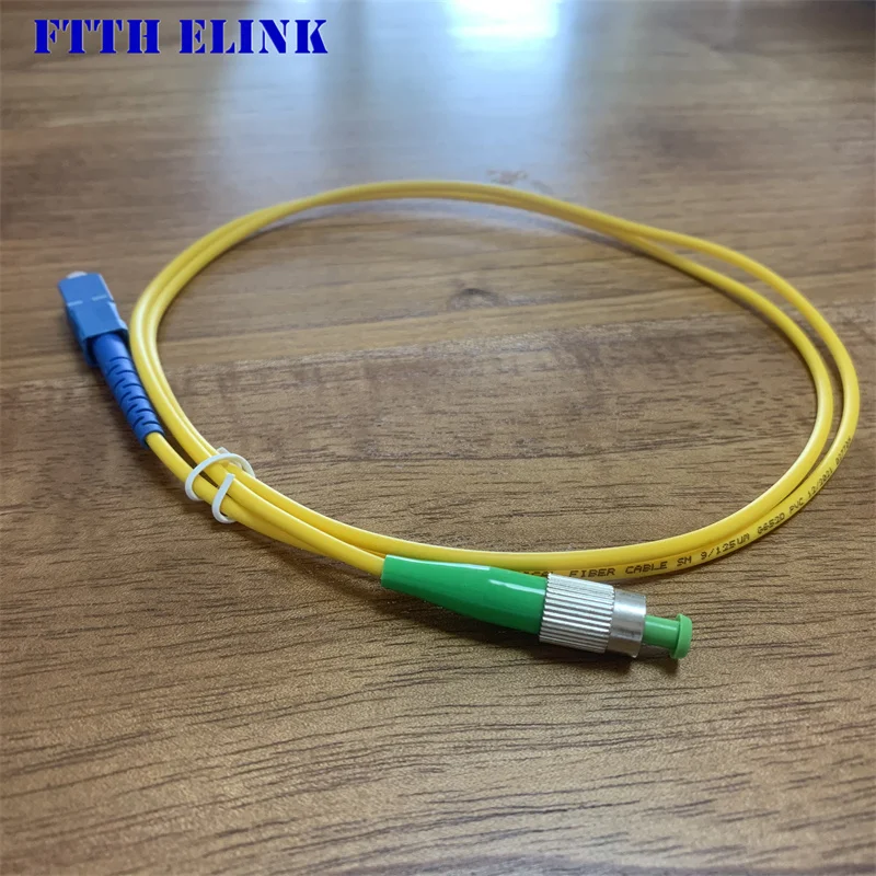 Fiber optic patchcords SC/UPC-FC/APC SX SM 3.0mm G652D jacket yellow cable optical fibre jumper free shipping ELINK 20pcs