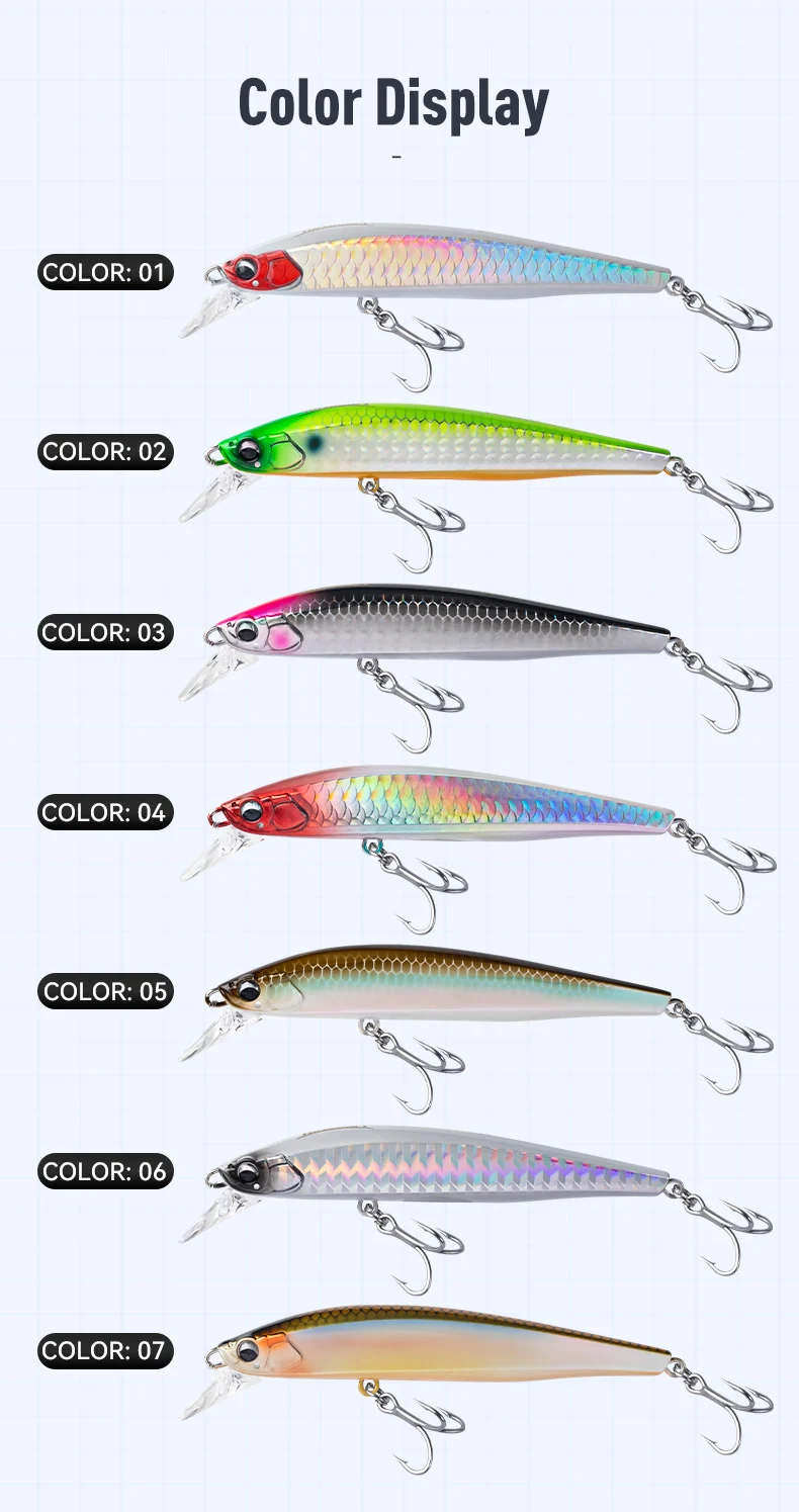 Kingdom Kingart-II Sinking Minnow 7,5 g 14 g 18 g 70 mm 90 mm 110 mm Angelköder Künstliche lange Wurfharte Köder Forelle Seebarsch – Detail 10