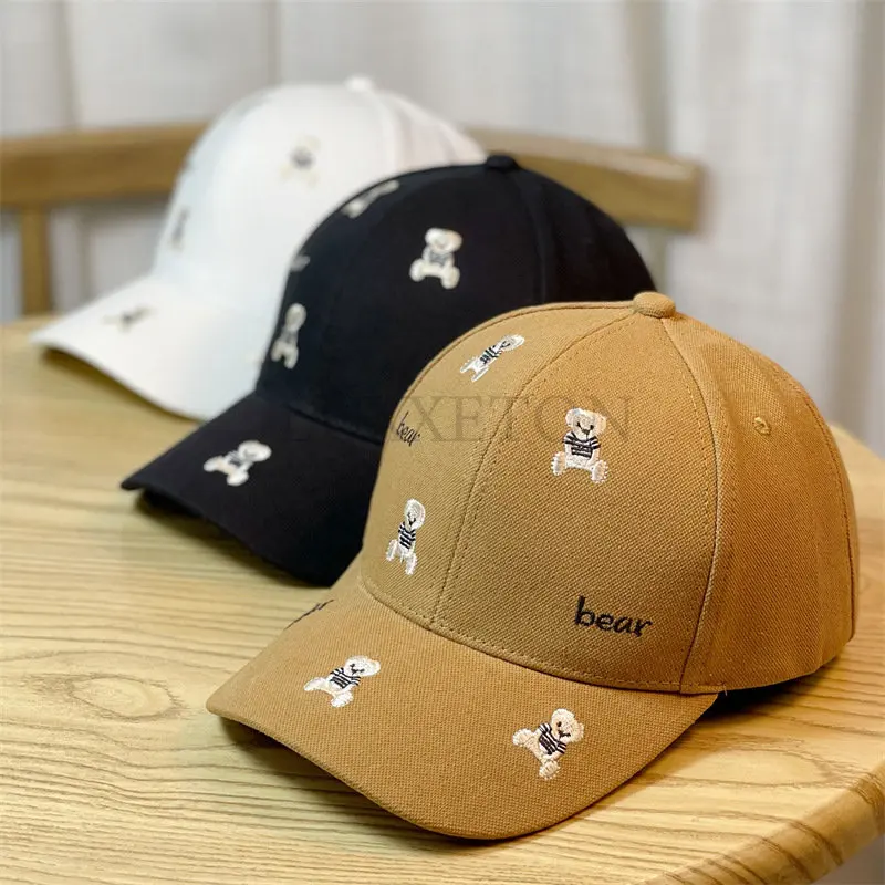 

Baseball Caps for Women Men Hot Style Embroidery Bear Fashion Cute Outdoor Sports Headwear Street Summer Sun Hat 2022 New