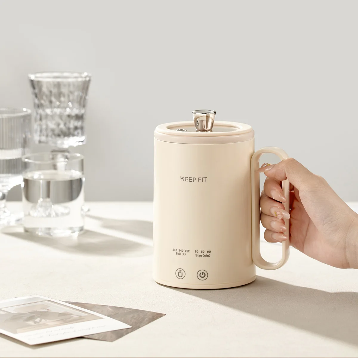 Portable Mini Travel Boiling Water Cup Tea Making Mini Timer Electric Kettle Electric Stew Cup Automatic Electric Boiling Cup 2