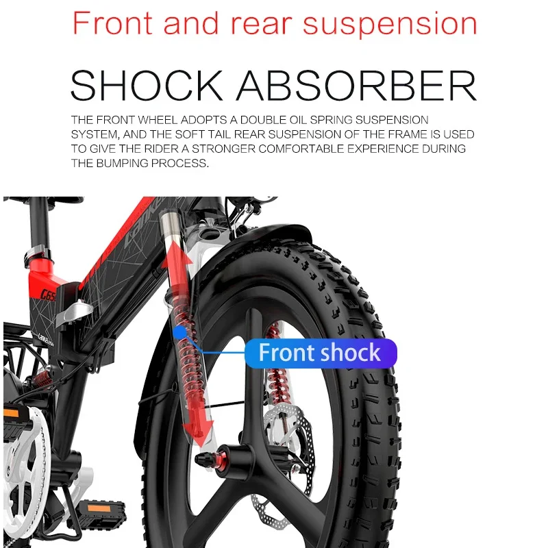 LANKELEISI G650 City EBIKE 500W 48V 14.5Ah Li-Battery EU Stock 20 inch Fat Tire E-bike Electric Mountain Bike Adults