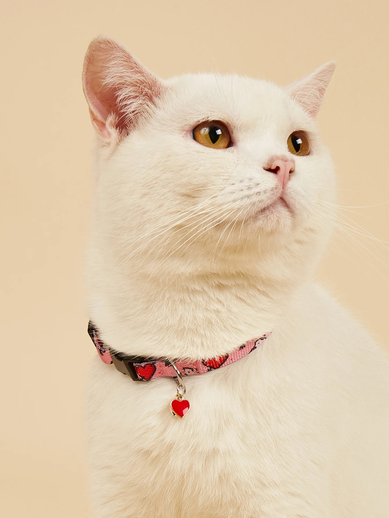 

Cat collar bell jacquard belt traction buckle kitten puppy collar love diamond print collar