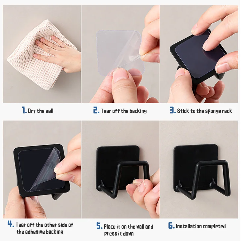 Kitchen Sink Sponges Holder Self Adhesive Drain Rack