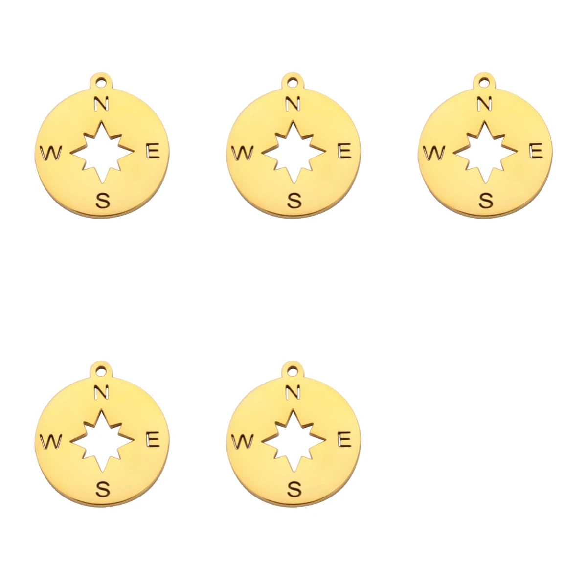 5 teile/los klassische Kompass Anhänger Edelstahl Gold Silber Farbe Charms für Schmuck DIY Herstellung Großhandel