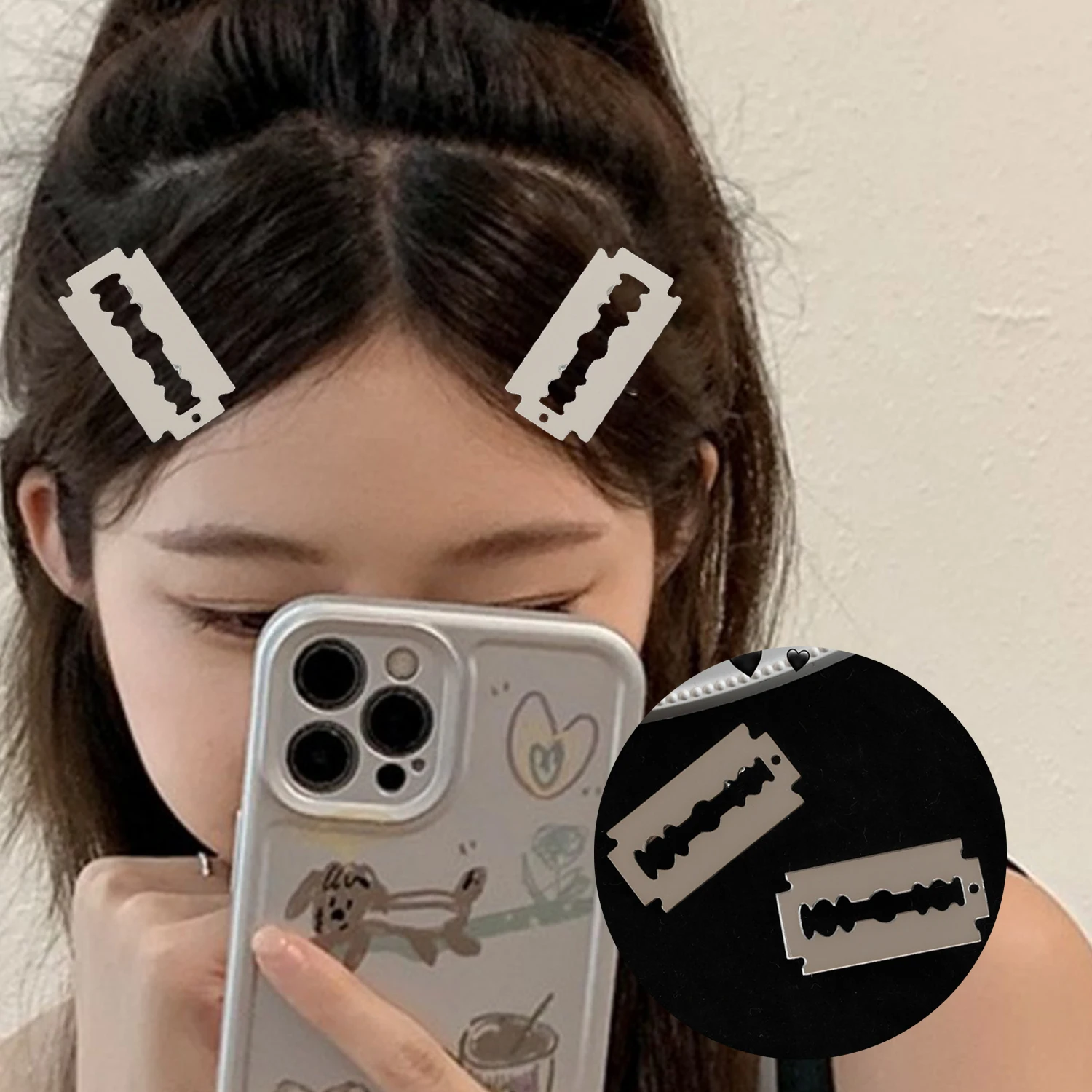 Lovely Simulated Blade Mini Hair Clip For Girls Headwear Fashion Light Luxury Women Creative Acrylic Hairpins Hair Accessories custom 2022 acrylic badge lanyards flashing id badge up reusable led car door light for saab customize your own logo polyester
