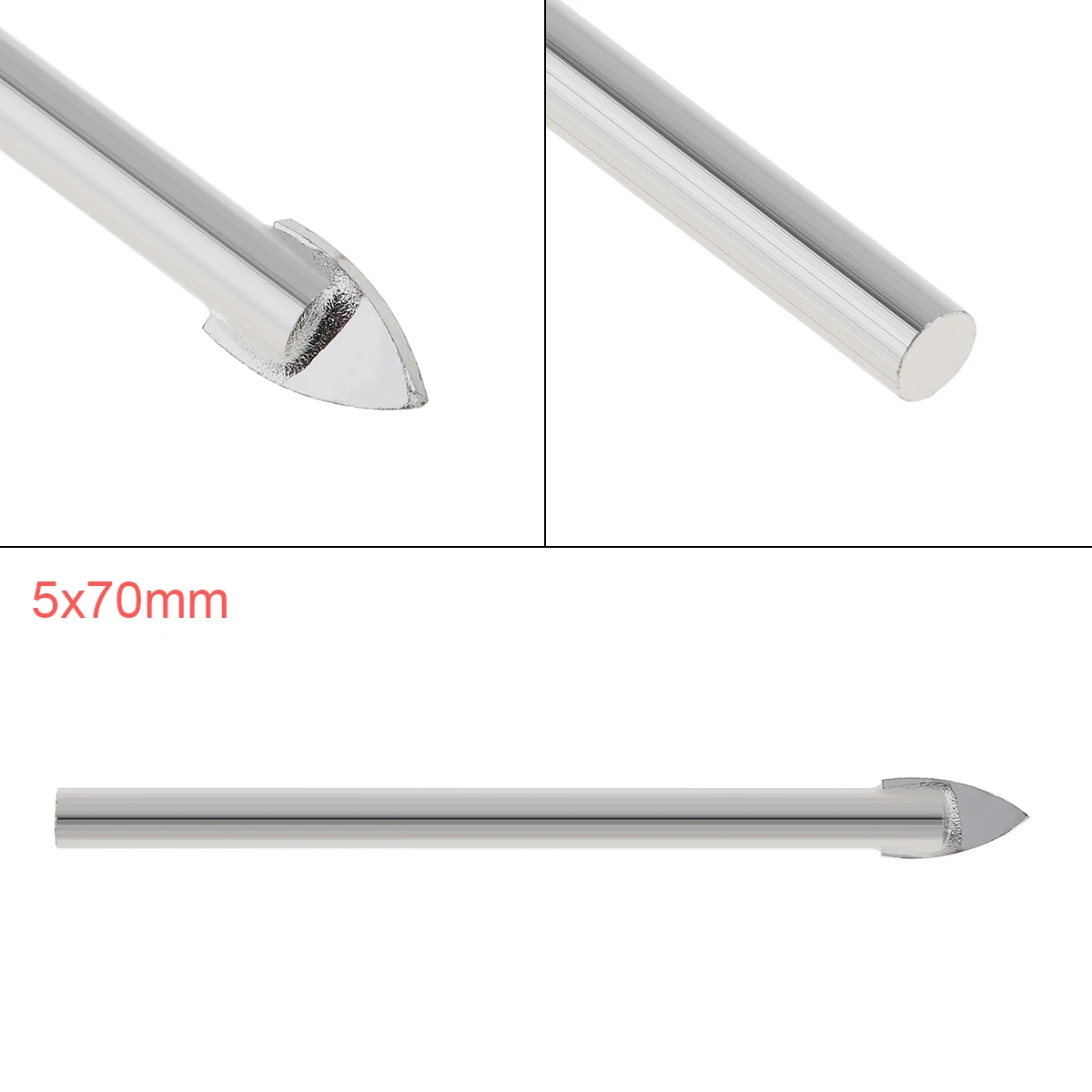 

5x70mm Glass Marble Porcelain Spear Head Ceramic Tile Spade Drill Bits Electric Drill Tool for Woodworking Wood Drilling