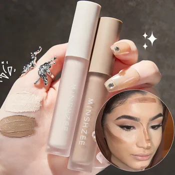 Heallor Face Matte Contouring Bronzer Highlighter Concealer Stick High Gloss Brown Nose Shadow Cream Brighten Facial Makeup Cosm