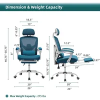 Office Computer Desk Chair, Gaming Chairs for Adults, High-Back Mesh Rolling Swivel Reclining Chairs with Wheels 2
