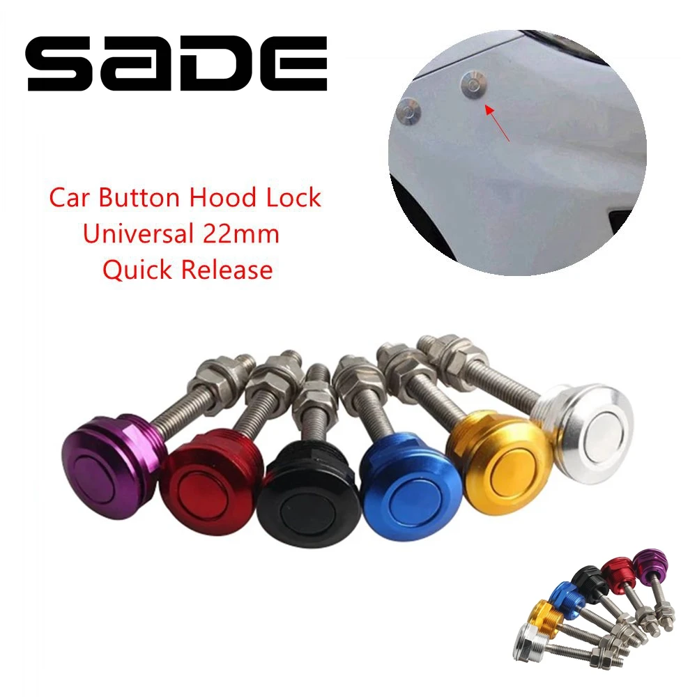 1Pcs 22mm Universal Hood Pin Lock Clip Kit Push Button Bonnet Quick Release Bumper Latch Aluminum Car Accessories