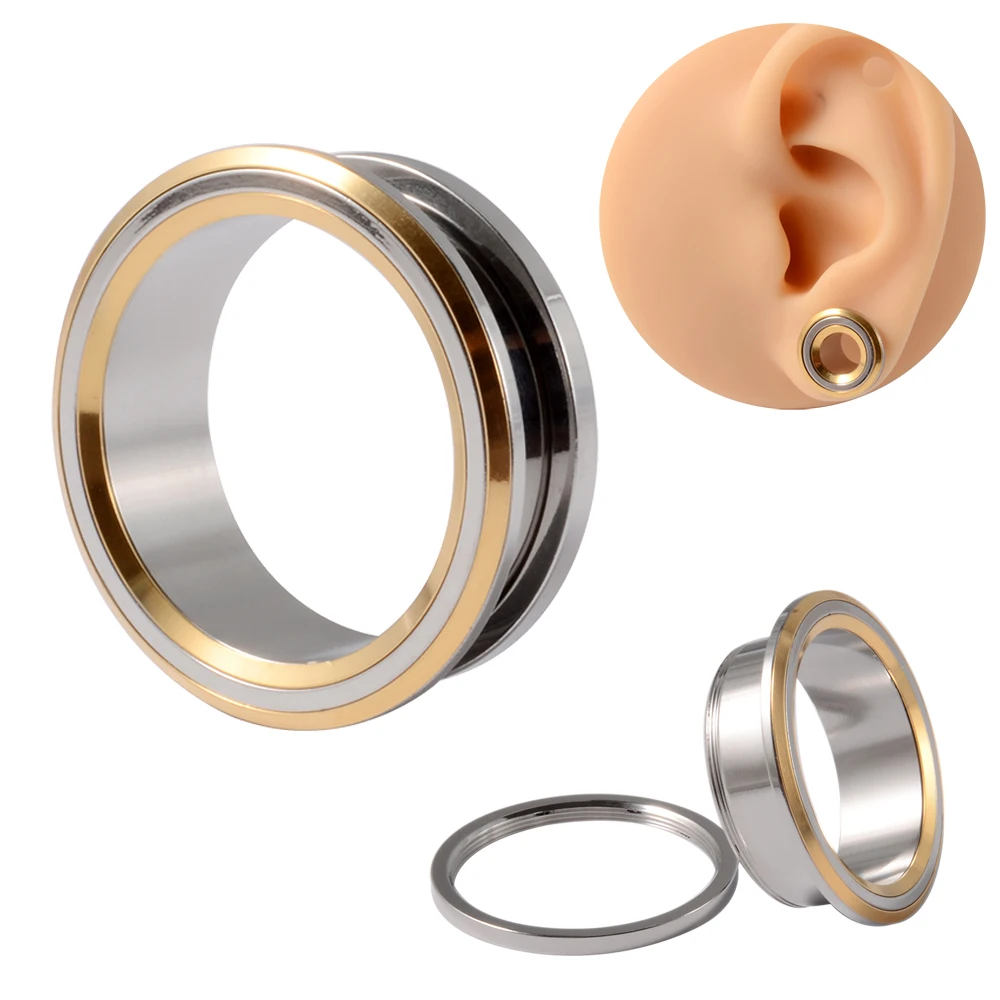 Piercing Jewelry Ear Piercing Jewelry Body Piercing Jewelry Body Jewelry 1PC Punk Stainless Steel Skeleton Ear Stretchers Tunnel External Thread Vintage Ear Gauge Plugs Expander Body Piercing Jewelry