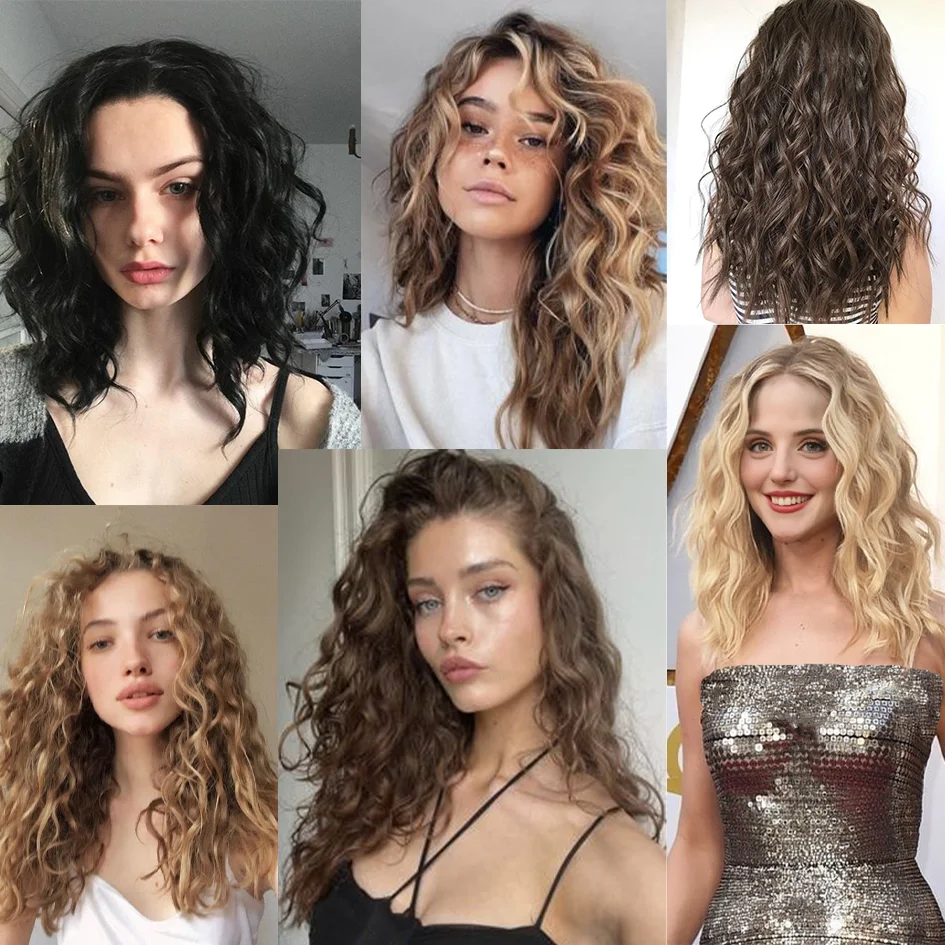 Short Honey Gold Wavy Hair Extensions