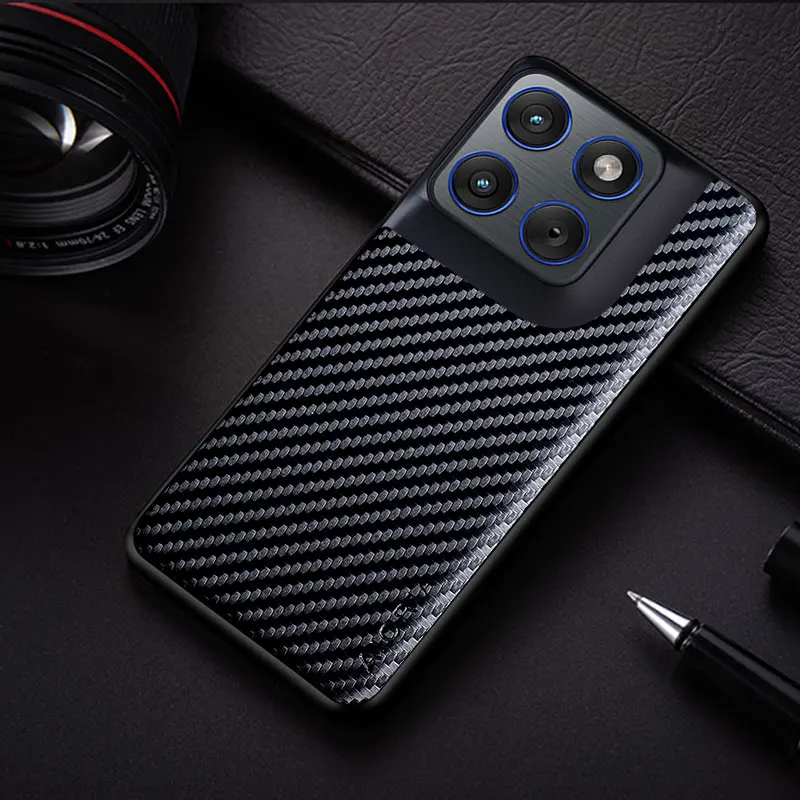Carbon Fibre Shockproof Slim Non-Slip Full Body Protective Phone Case