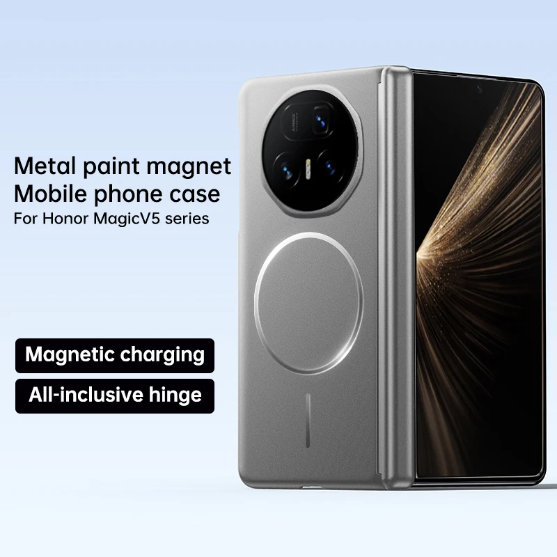 Luxury Metallic Paint Magnetic Folding Back Cover with Shockproof Bumper