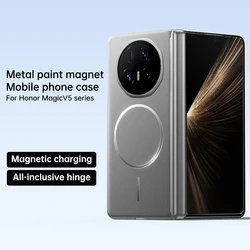 Luxury Metallic Paint Magnetic Folding Back Cover with Shockproof Bumper - HONOR Magic V5 (GRAY)