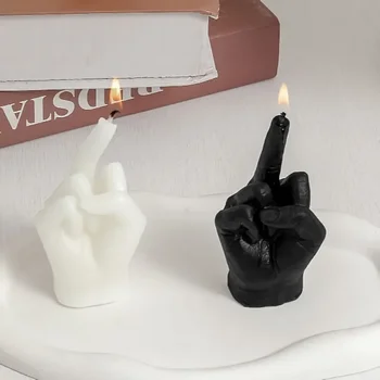 Nuove candele Gesto a forma di dito medio Candele profumate Nicchia Divertenti regali eccentrici Decorazione della casa Ornamenti Regali di compleanno 1