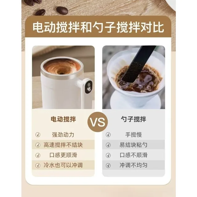 Automatic mixing cup, insulation, intelligent temperature measurement, magnetic electric portable coffee cup, milkshake cup 3
