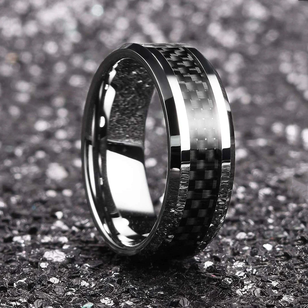 Vintage Silver Color Titanium Stainless Steel Rings For Men Black Vintage Silver Color Titanium Stainless Steel Rings For Men Black