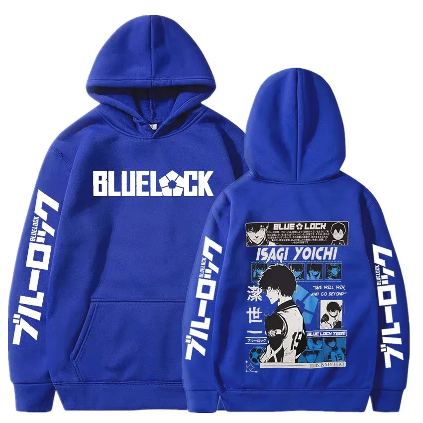 Anime Blue Lock Graphic Hoodie - Men's Casual Pullover Sweatshirt
