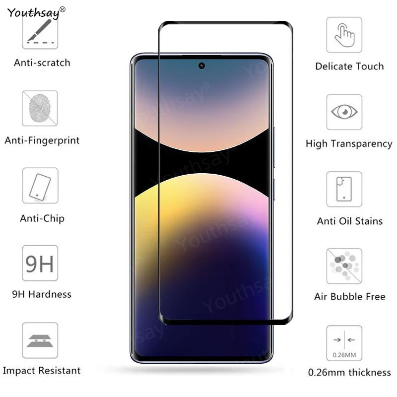 6-in-1 Full Cover Tempered Glass and Lens Screen Protector Film