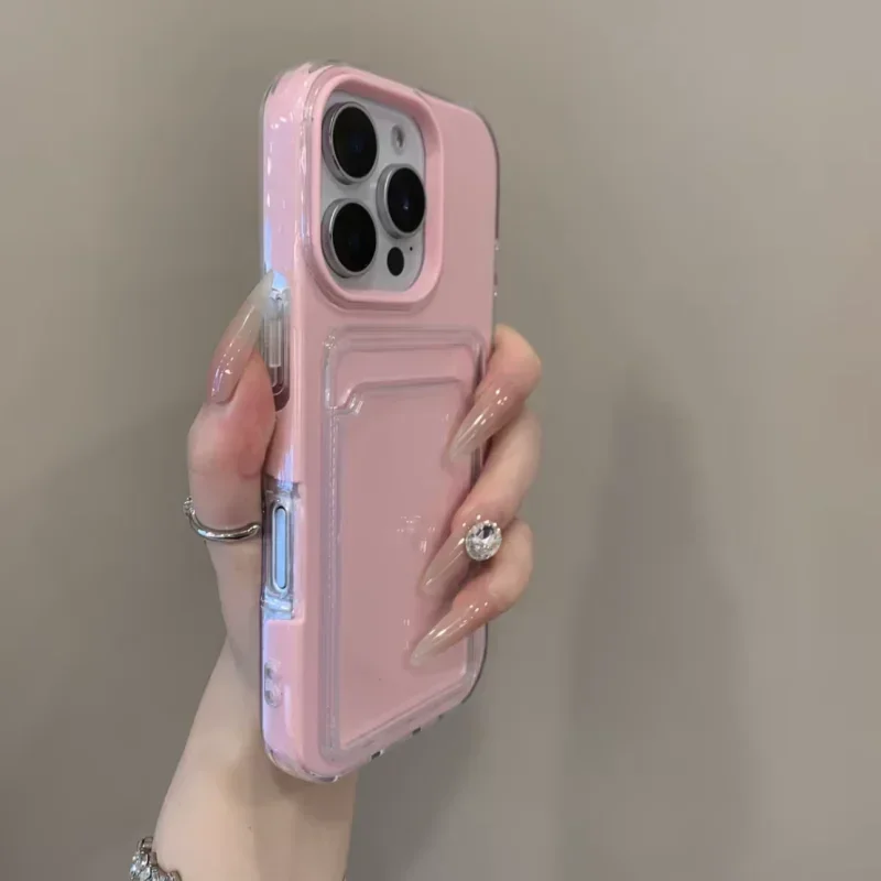 Elegant Clear Card Holder Phone Case with Wallet & Shockproof Protector