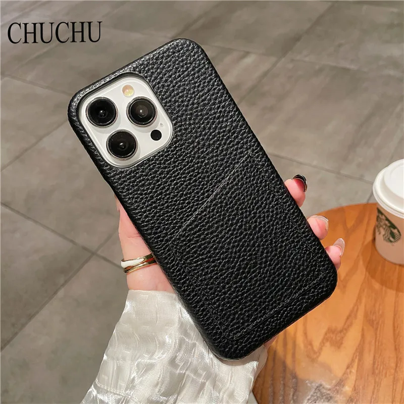 Luxury Lichee Pattern PU Leather Phone Case Cover